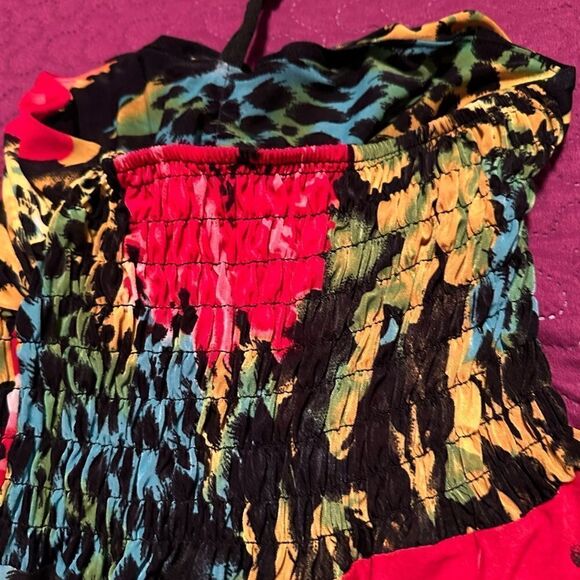 Beaded halter beach dress - size small med - smocked back and under bra area - Picture 6 of 9